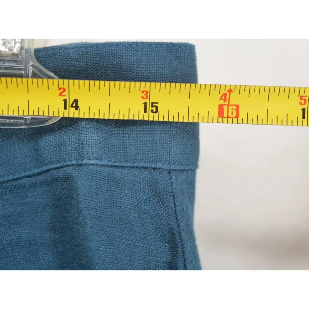 Alex Crane NWT Men's 30x31 Teal 100% Linen Flat Front Straight Leg Pants